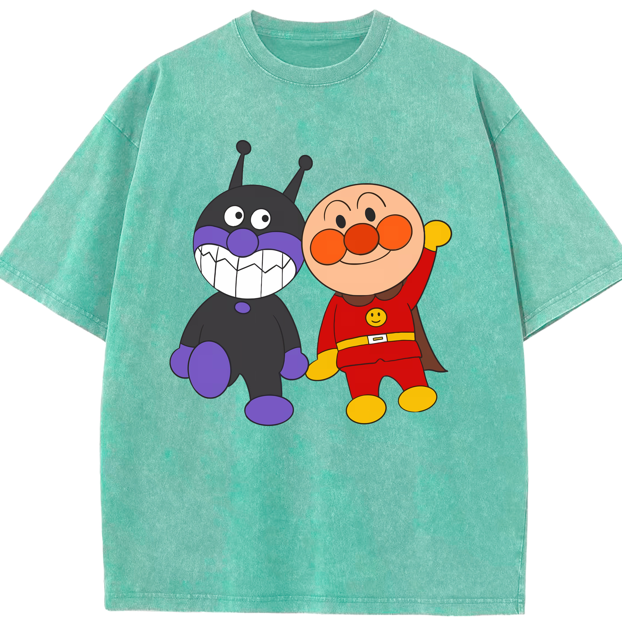 （画像用） アンパンマン Anpanman 綿100% ヴィンテージ風 半袖Tシャツ（フロントプリント）